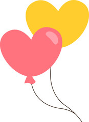 Cute balloons flat icon Birthday party decorations