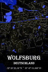 Urbaner Wolfsburg Straßename Stadtplan