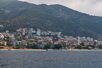 Fototapeta premium View of the Antalya city surrounded by the golden beaches.