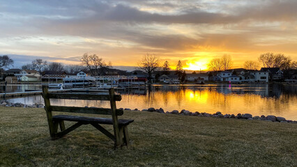 Sunset over the river