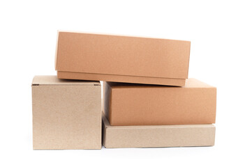 Brown cardboard boxes.