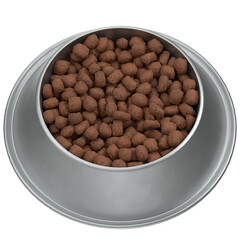 3D rendering illustration of a dog bowl with food
