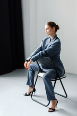 portrait Beautiful woman with bun. Beauty salon, cosmetology, beauty. High quality photo