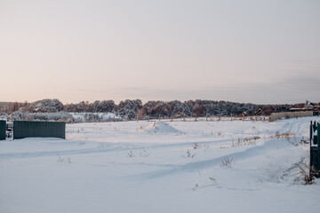 Winter views of the snow-covered forest.