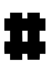 Obraz premium Glitchy Bitmap System Display Themed Block Font