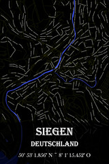 Urbaner Siegen Straßename Stadtplan