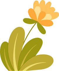 Cute yellow flower flat icon