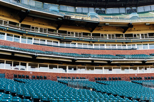 Empty Bleacher Seats.