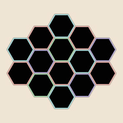 multiple color hexagon collage template