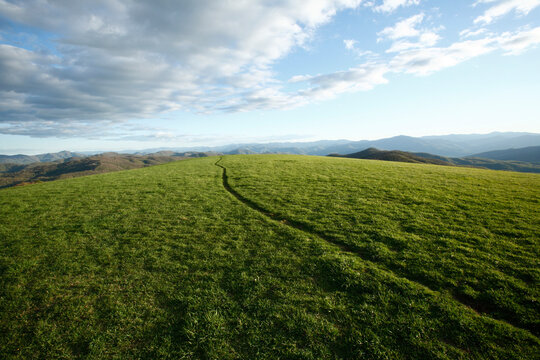 The Appalachian Trail at Max Patch Bald west of Asheville, North Carolina.