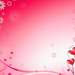 Valentine's Day Red, Pink and White Hearts and Flowers Backgrounds Generated by AI