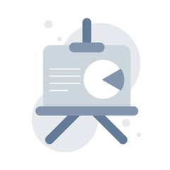 Presentation icon or logo, business plan. Vector illustration