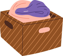 Box with clothes flat icon
