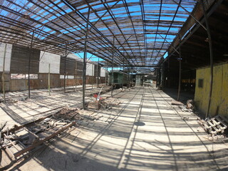 train station carriage very old  on the desert abandoned in a valley