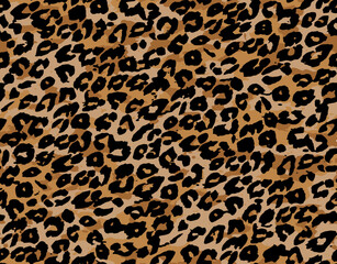 Full seamless leopard cheetah texture animal skin pattern. Orange textile fabric print. Suitable for fashion use. Vector illustration.