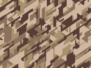 Full seamless abstract geometric print. Camouflage pattern texture. Vector for Jacket Pants Shirt and Shorts. Army textile fabric. Military camo design.