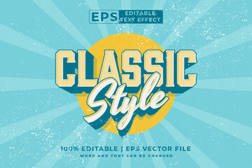 Editable text effect - Classic template style premium vector