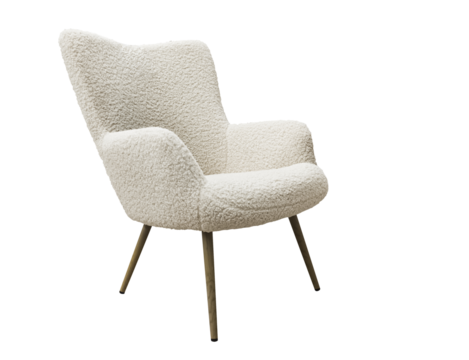 White modern chair isolated on a transparent background
