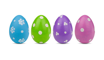 Easter eggs isolated on white background. Easter concept
