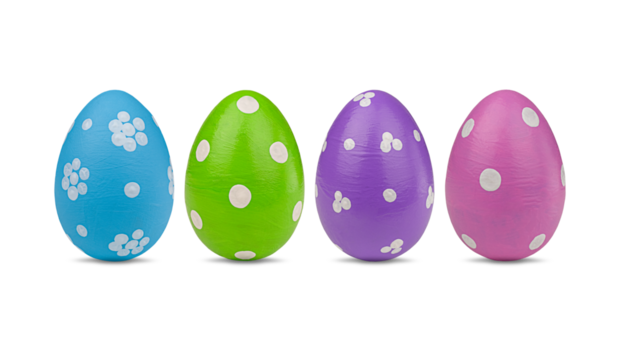 Easter eggs isolated on white background. Easter concept