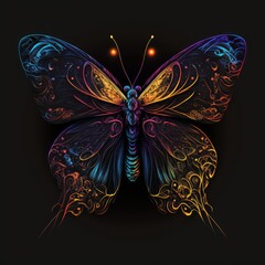 Obraz na płótnie Canvas Neon Butterfly
