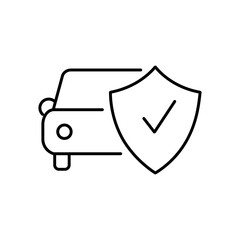 safety, insurance car, isolated icon on white background, auto service, car repair eps 10