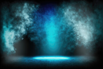 Fototapeta premium Teal Fog Scene created with Generative AI Technology, ai, generative