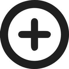 Obraz premium Round icon of a plus symbol. Basic mathematical symbol. Calculator button icon. Business finance concept in vector.