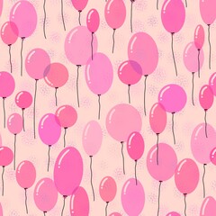 Cartoon festive balloons seamless birthday pattern for wrapping paper and kids clothes print and fabrics
