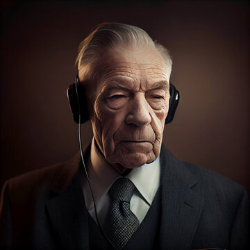 portrait: grandpa listening to led zeppelin (generative ai content)