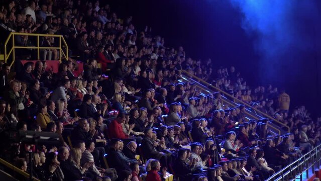 People applause at arena  concert hall in Sofia, Bulgaria