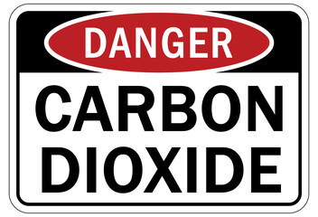 Carbon dioxide safety sign and labels