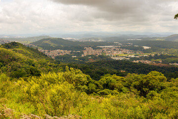 Fototapeta na wymiar Panoramic view on the hike Pico do Jaragua, Brazil, São Paulo