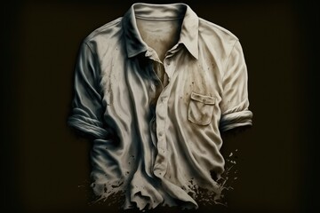 Dirty white shirt, created with Generative AI technology