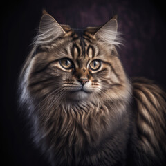 Naklejka na ściany i meble Siberian Cat Portrait