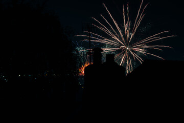 fireworks in the city