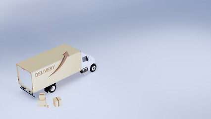delivery truck investing 3d rendering