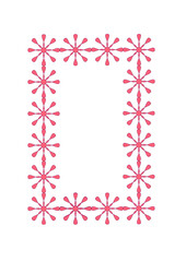  rechteckiger rahmen aus vier mal sechs violetten blüten