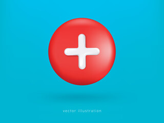 Obraz premium 3d render medical icon. Realistic 3d design In plastic cartoon style. Icon isolated on blue background. Vector illustration