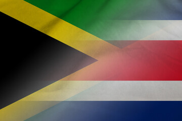 Jamaica and Costa Rica national flag transborder relations CRI JAM