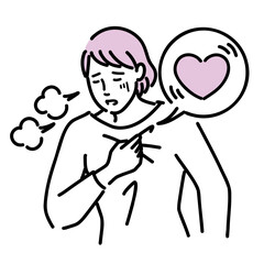 動悸がして息切れしている女性
