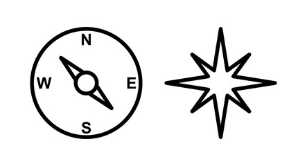 Compass icon vector illustration. arrow compass icon sign and symbol