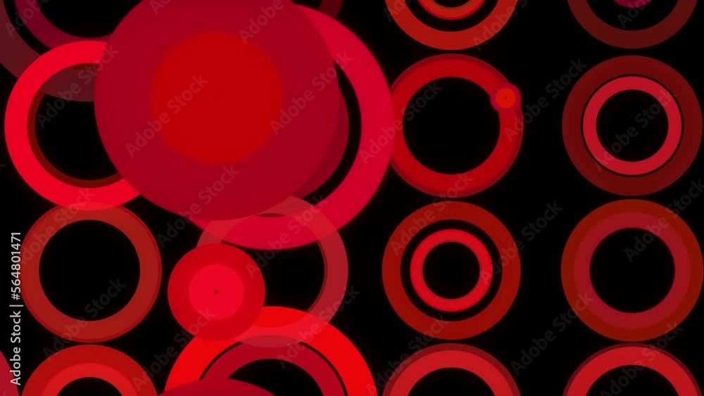 Poster abstract red animated circle rings video loop background – 4k resolution closeup composition. seamle