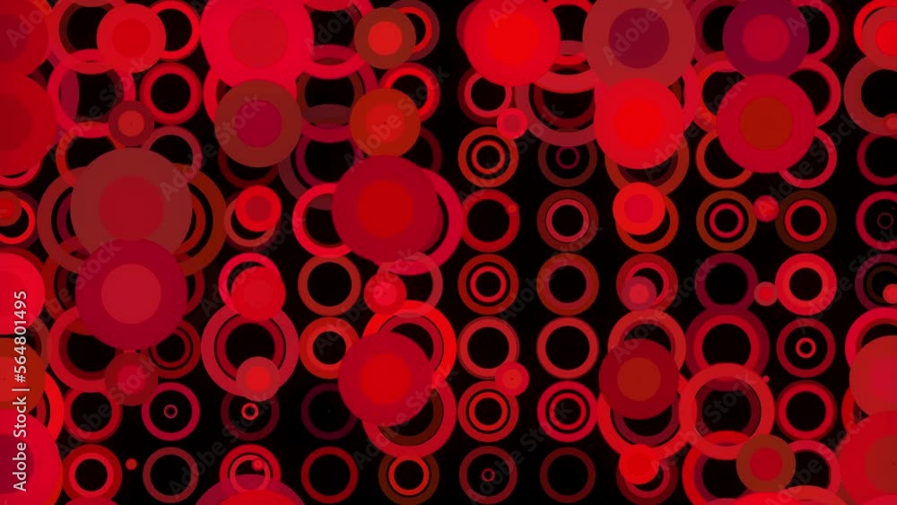 Poster abstract red animated circle rings video loop background – 4k resolution closeup composition. seamle
