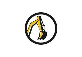 heavy equipment excavator company logo icon business background symbol illustration	