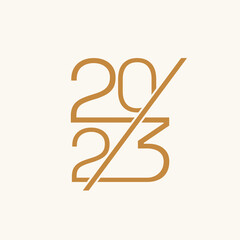 Happy new year 2023 Thick line style vector illustration.