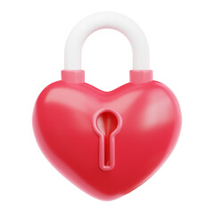 locked heart 3d illustration