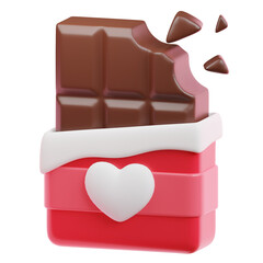 bitten chocolate bar 3d illustration