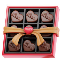 box of chocolates 3d illustration