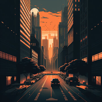 city sunset